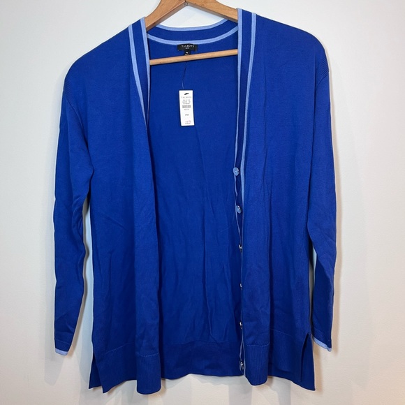 GIRLFRIEND CARDIGAN - TIPPED size petite medium nwt Talbots - Picture 4 of 4